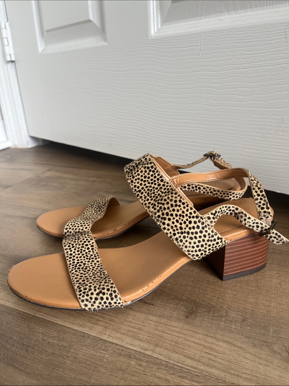 J. Crew Leopard Print Ankle-Strap Block Mohair Heels Fall Autumn Boho Preppy